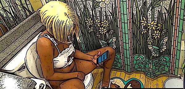  Ebony Cartoon Slut Taking A Long Piss On The Toilet, Msnovember Ebony Hentai Peeing While Texting Step Dad With Pussy Exposed , Sexy Ebony Thighs Open Pissing on Sheisnovember